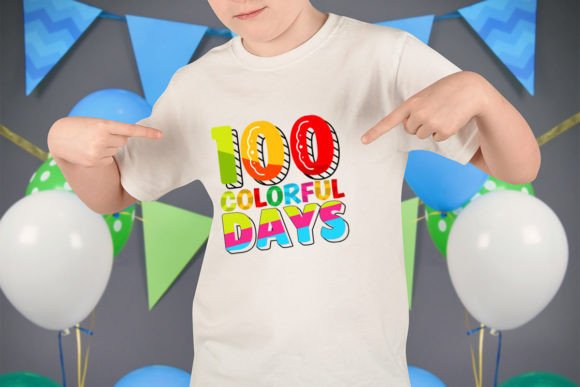 100 Colorful Days SVG Design: A Vibrant Graphic for Craft Creations