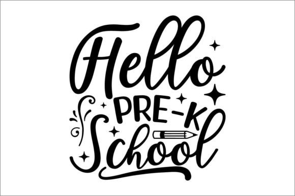 Hello Pre-k School: A Vibrant Graphic Design Asset for Crafts and Creative Projects