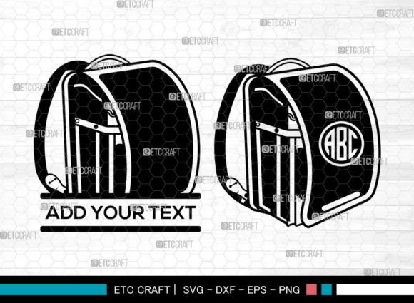 School Backpack Monogram SVG: Graphics for Crafts